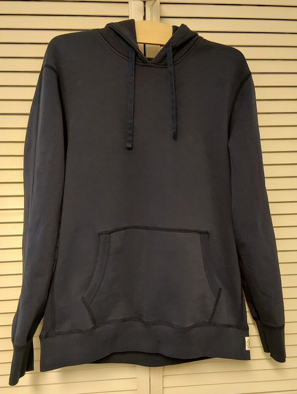 Reigning Champ Mid Weight Slim Navy Blue Hooded Sweatshirt